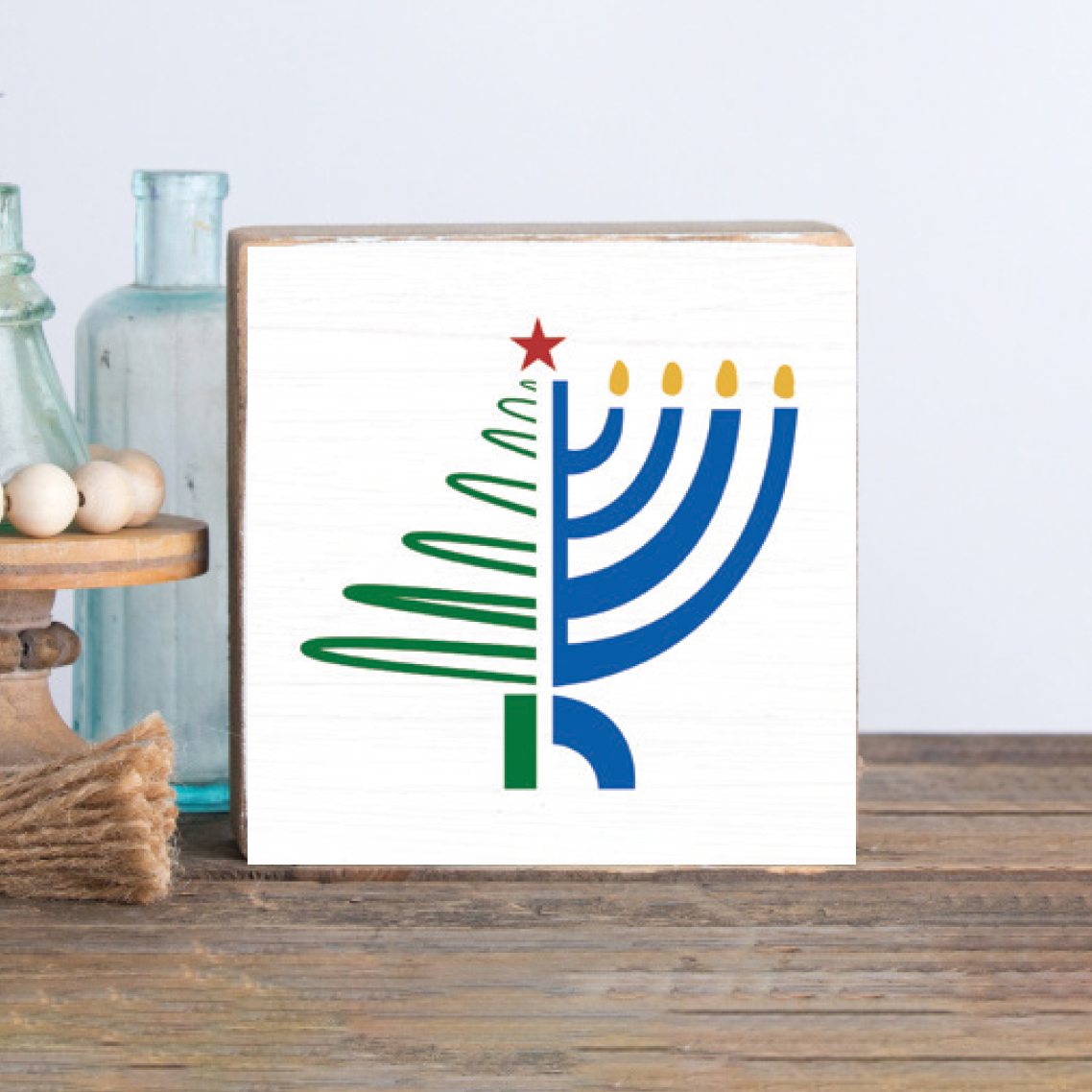 Christmas Hanukkah Block Sign