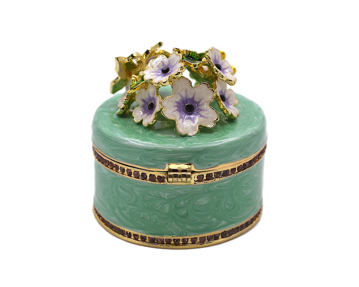 Round Shape Floral Trinket Box