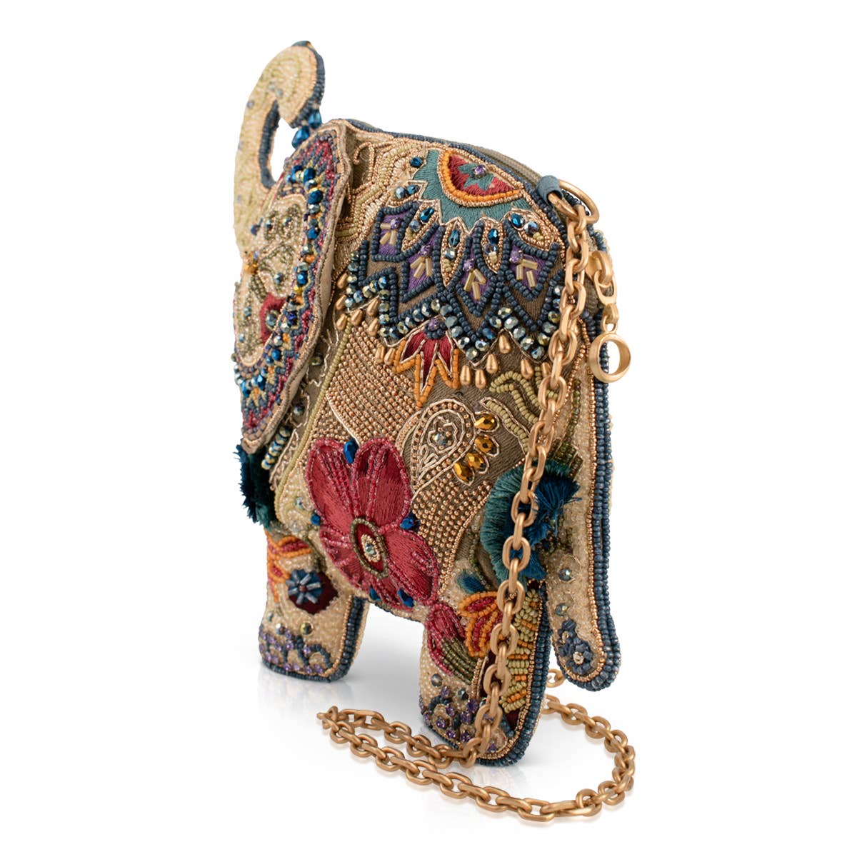 Boho Caravan Decorated Elephant Beaded Crossbody Handbag