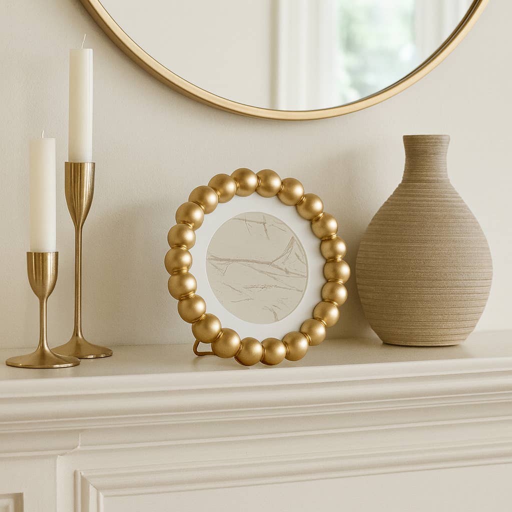 6x6 Round Gold Picture Frame