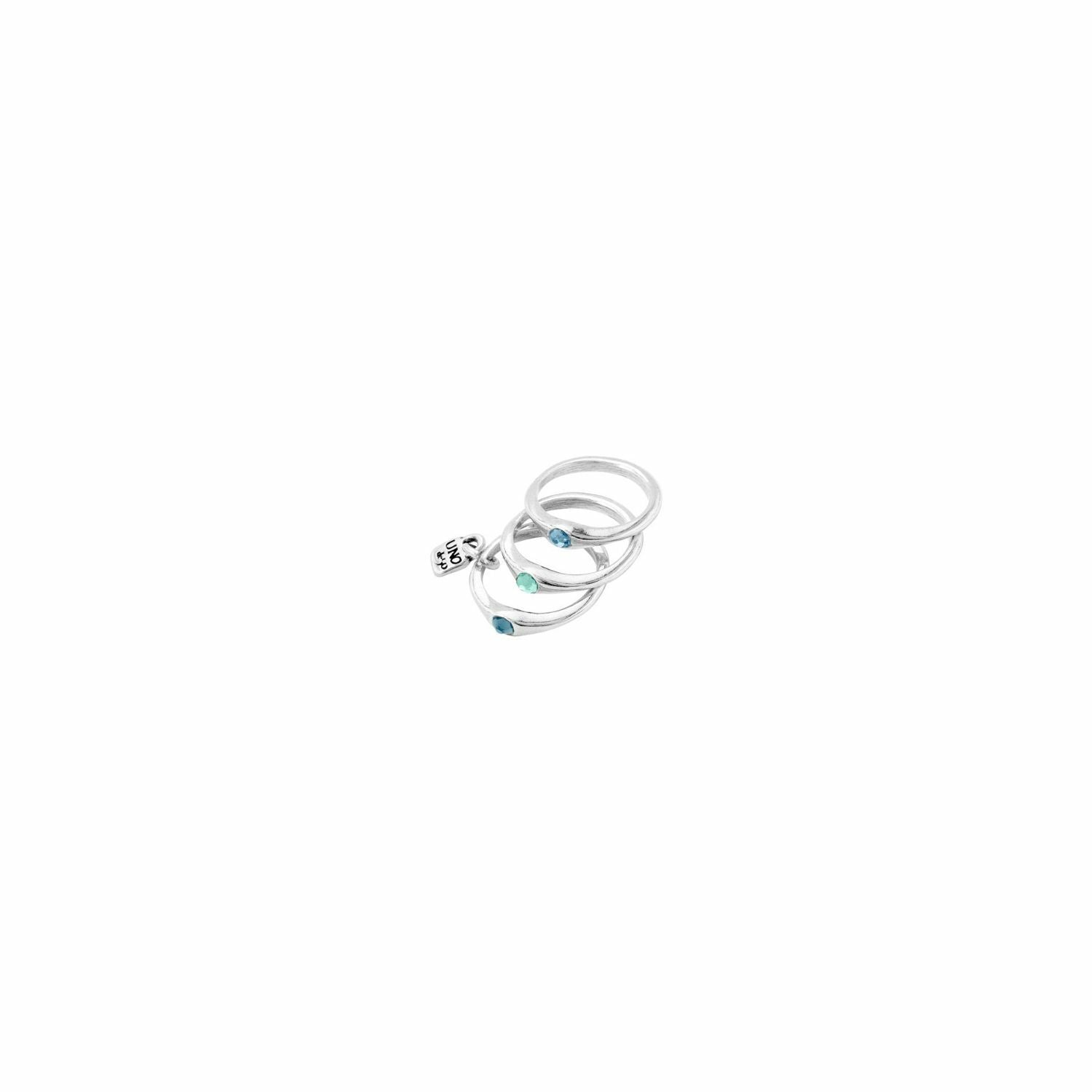 Happy Blue Silver Rings