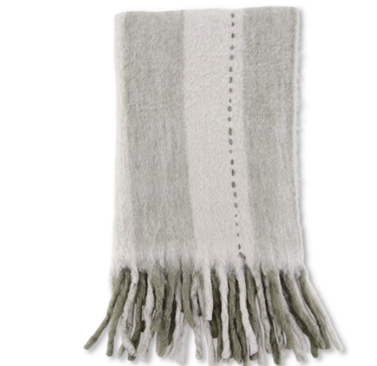 17397a gray striped throw