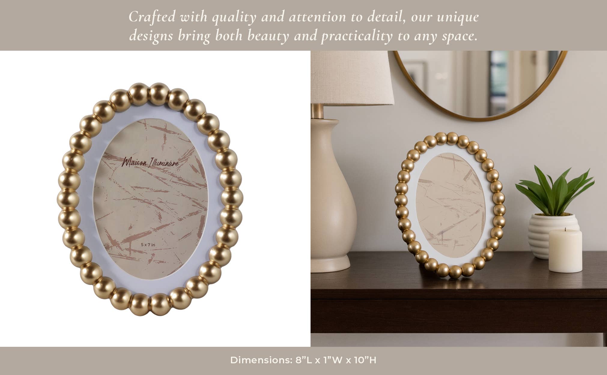 7x9in Oval Gold Picture Frame
