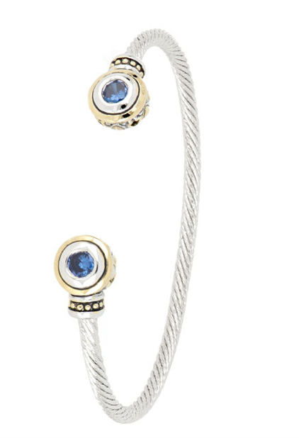 B5029 Beijos Two Stone Small Cuff Bracelet