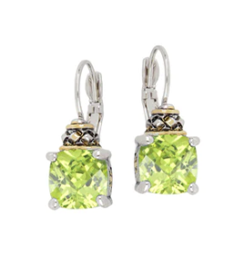 f3521 Cushion Cut French Wire Earrings