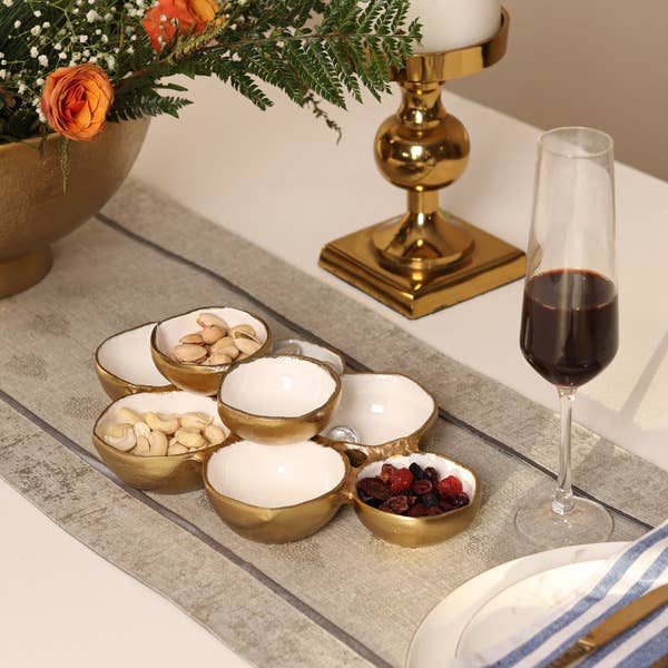 Gold & Enamel 8-Bowl Dish