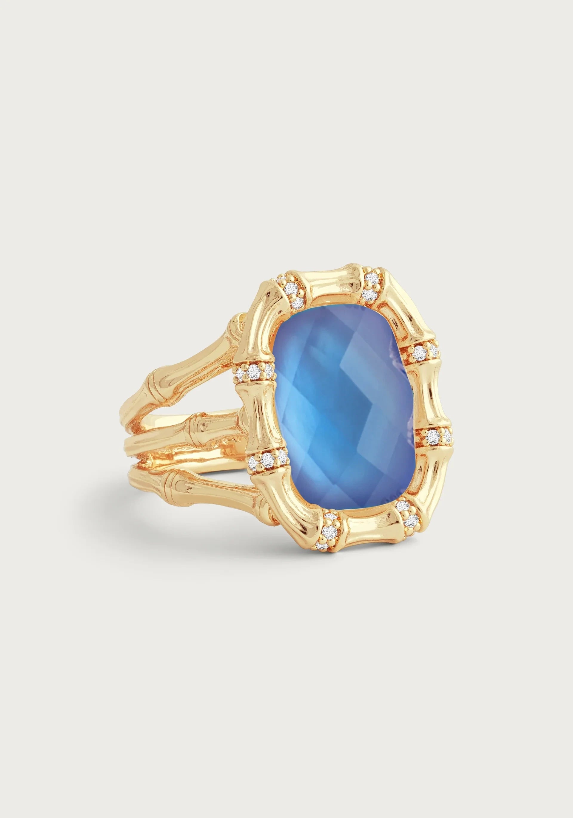 Bamboo With Stone Ring Gemstone