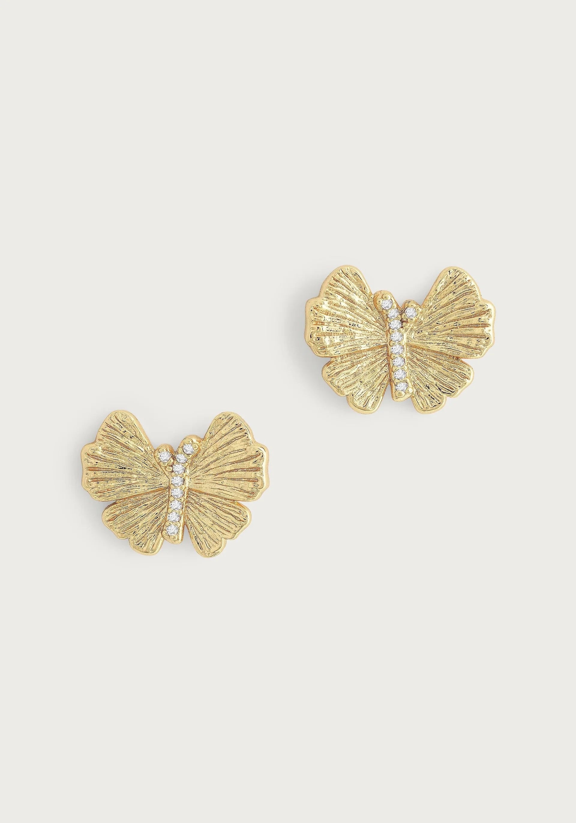Butterfly Gold Stud Earrings