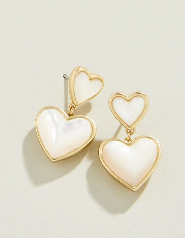 Full Heart Earrings Mother of Pearl 386843