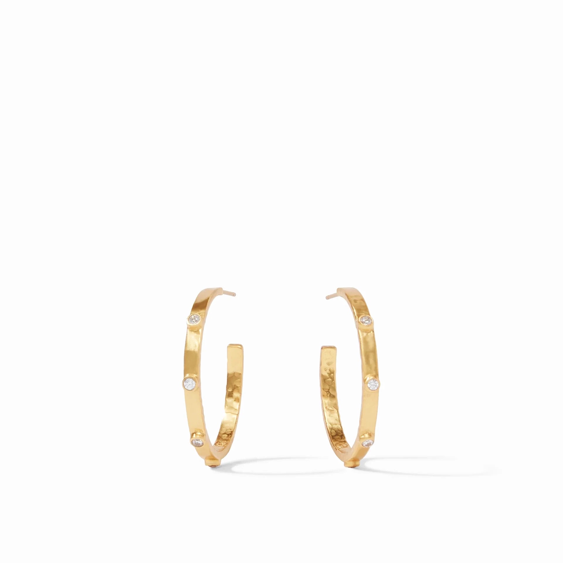 Crescent Stone Hoop - Medium