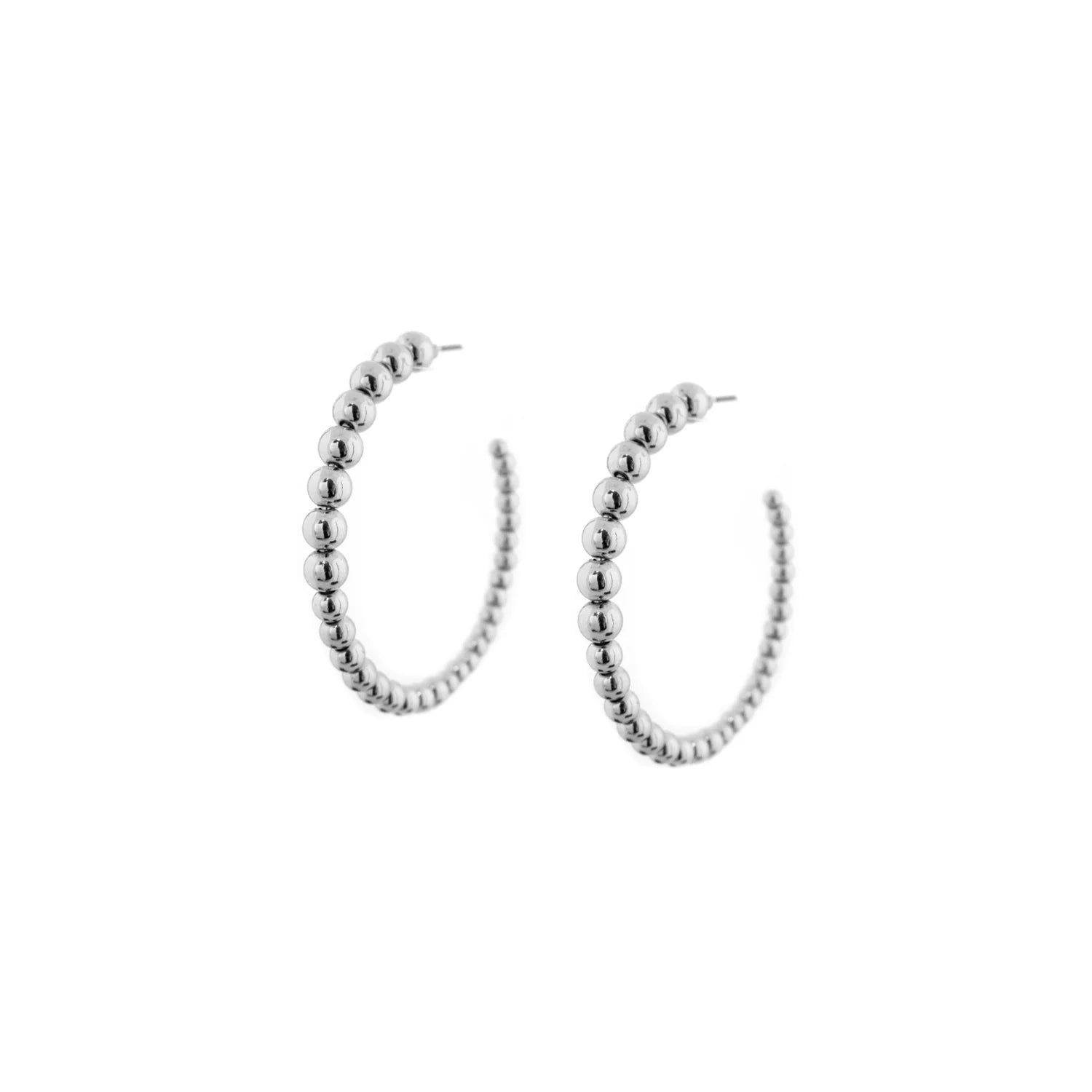Silver Graduated Bead Hoop