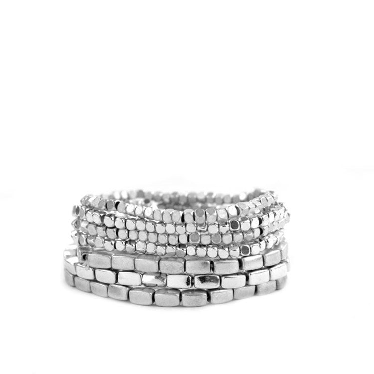Silver 7 Bracelet Set