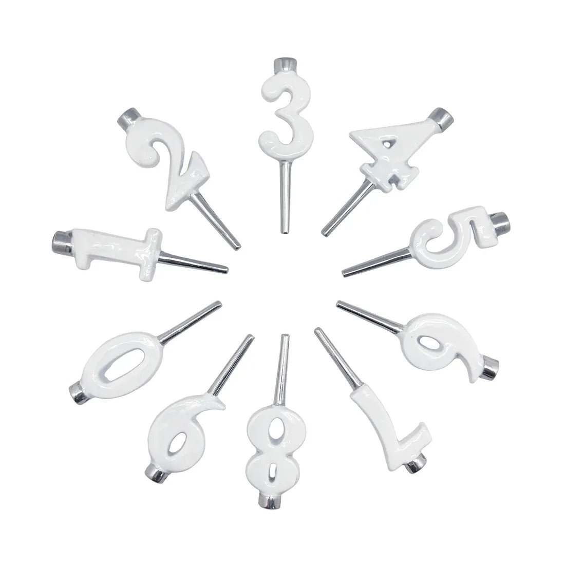 White Number Candle Holders