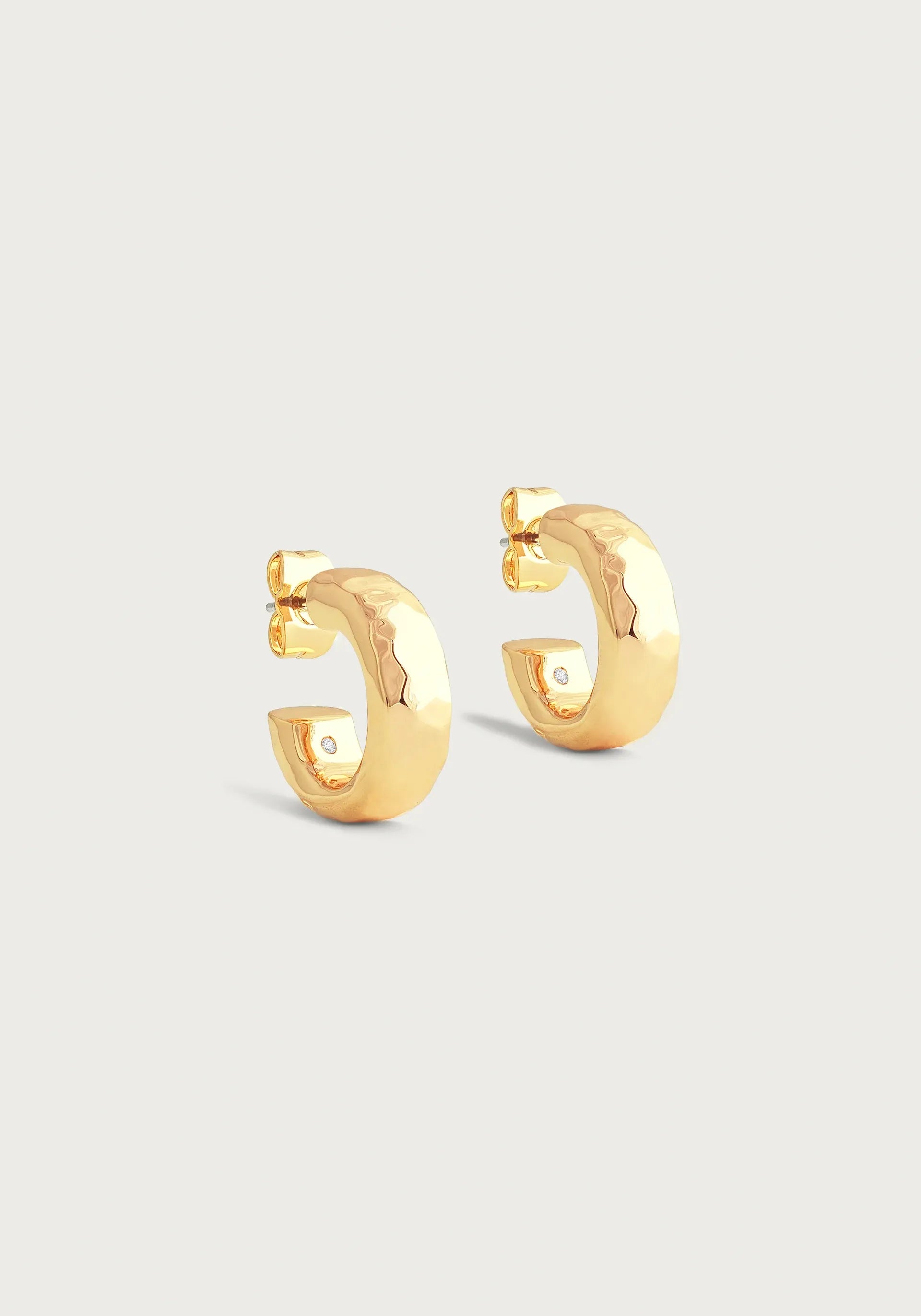 Farrier Huggie Hoop Earrings in Gold