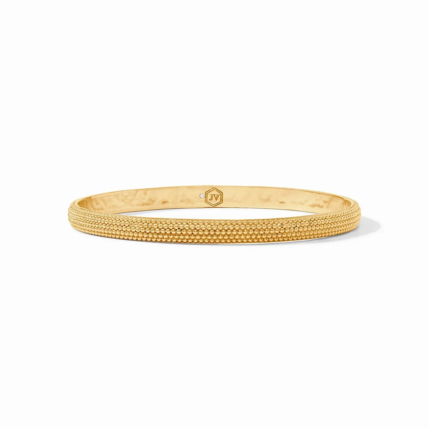 Beaded Eternity Bangle Cabochon Gold M