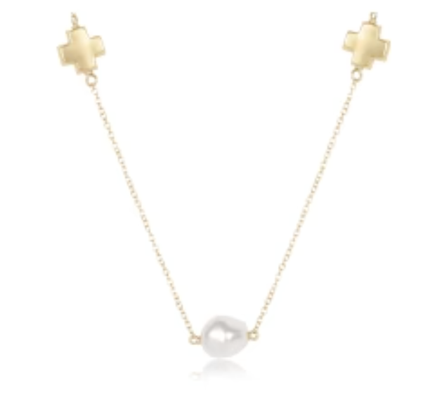 15" Signature Cross Admire Simplicity w Pearl/Gold