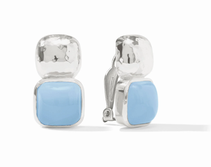 Silver Catalina Clip Earrings