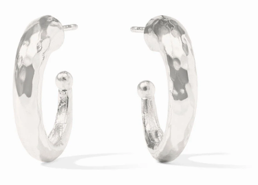 Silver Hammered Hoop