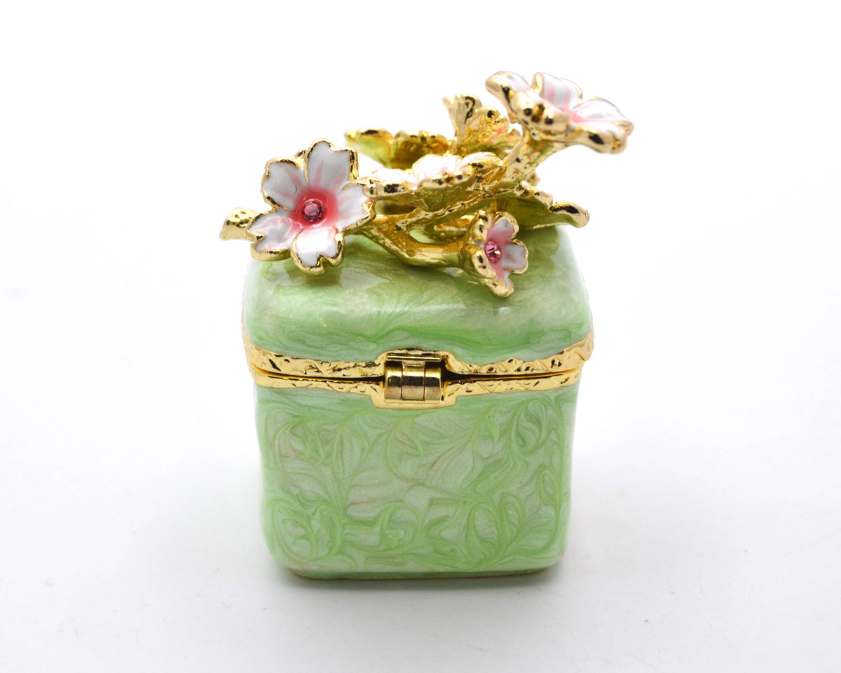 Jeweled Floral Trinket Box