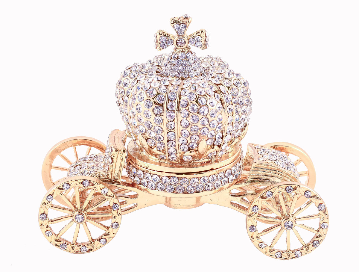 Cinderella Carriage Trinket Box with Austrian Crystals