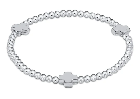 Signature Cross Sterling Pattern 3mm Bead Bracelet