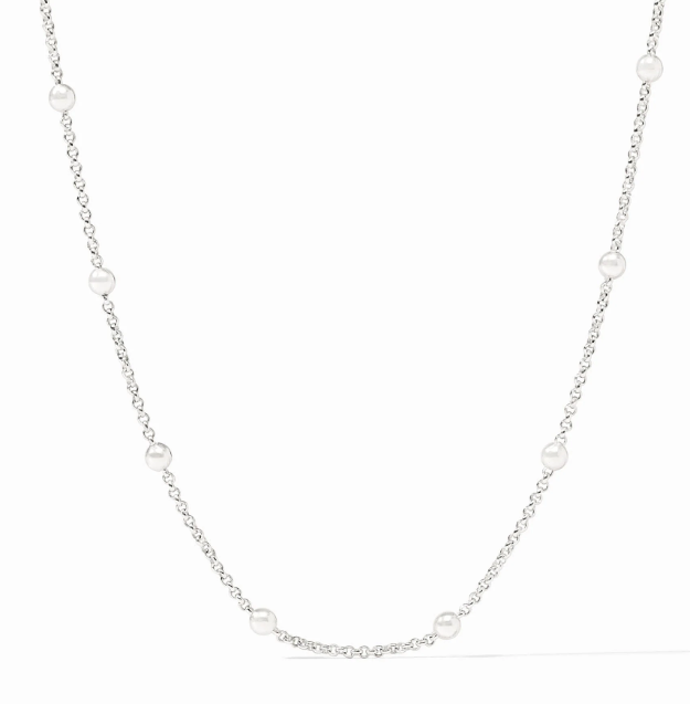 Silver Solara Delicate Station Necklace 18.5"