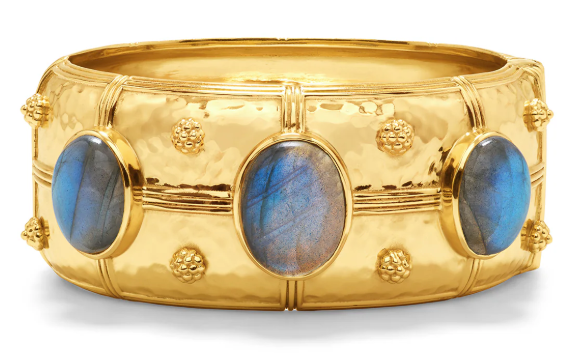 Cleopatra Grande Hinged Bangle Blue Labradorite