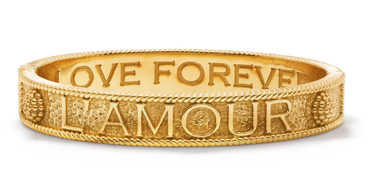 L'Amour Toujour Hinged Bangle - Gold