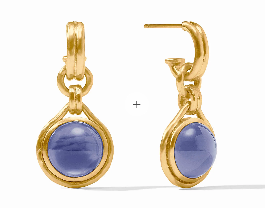 Solara Hoop & Charm Gold Earring