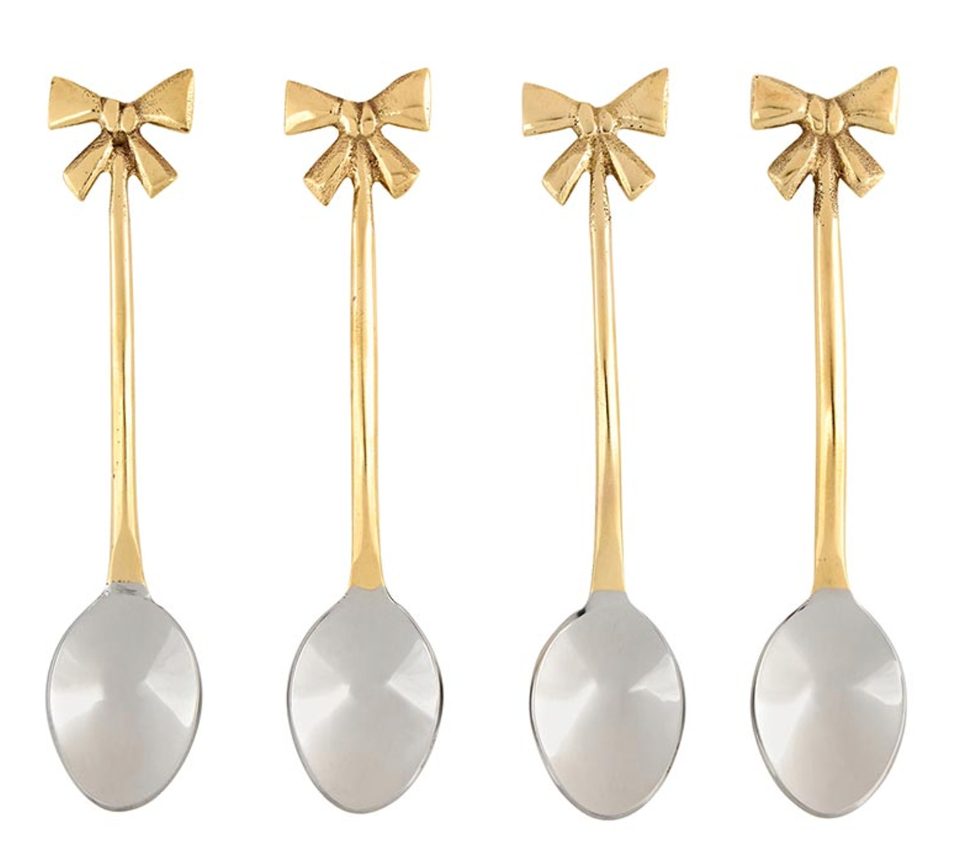 R0318 S/4 Gold Bow Spoon