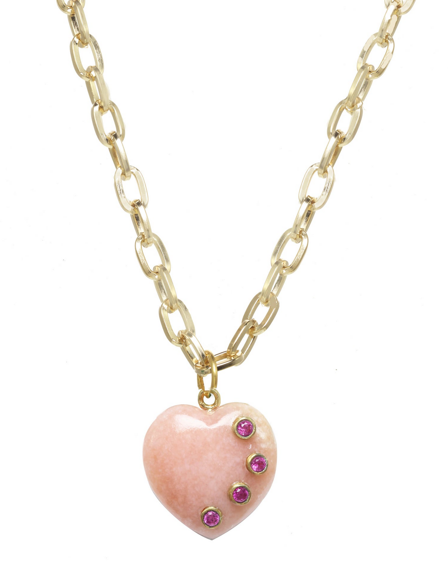 Pink Opal Heart Necklace GPN86