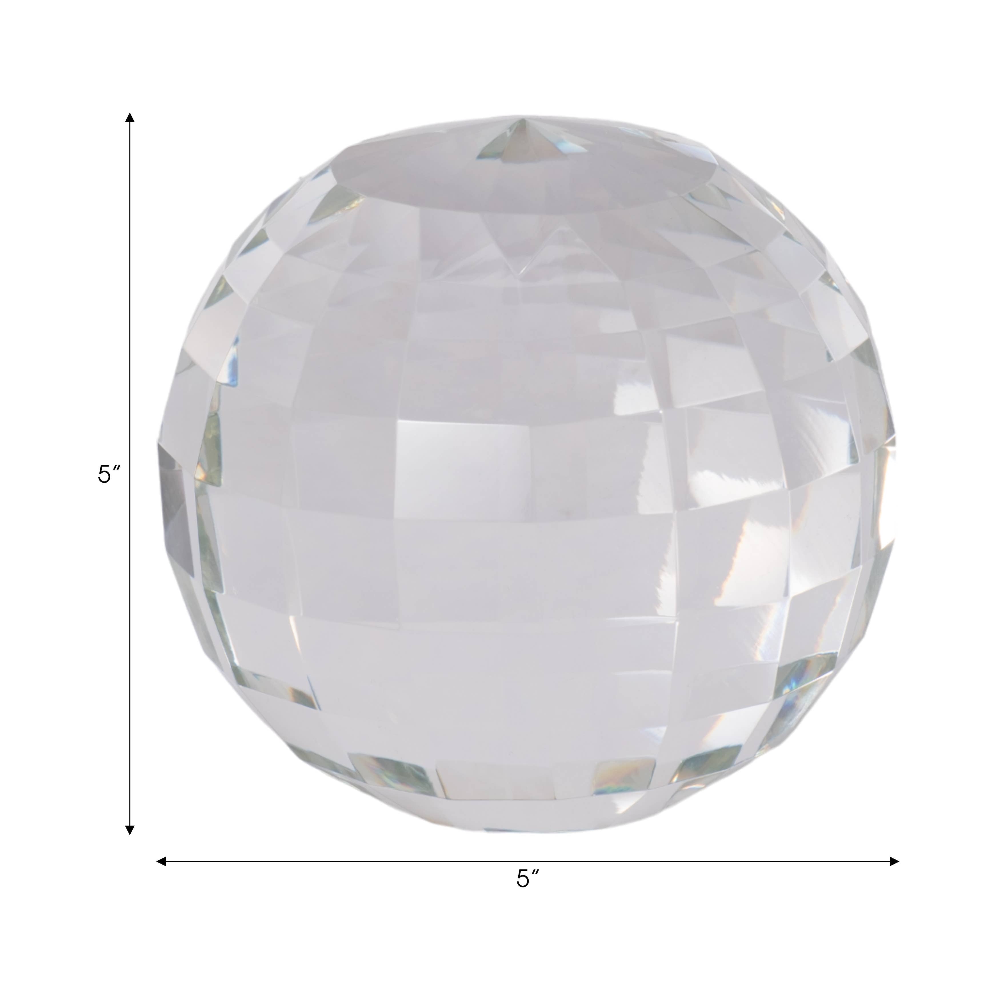 5in Glass Crystal Faceted Orb