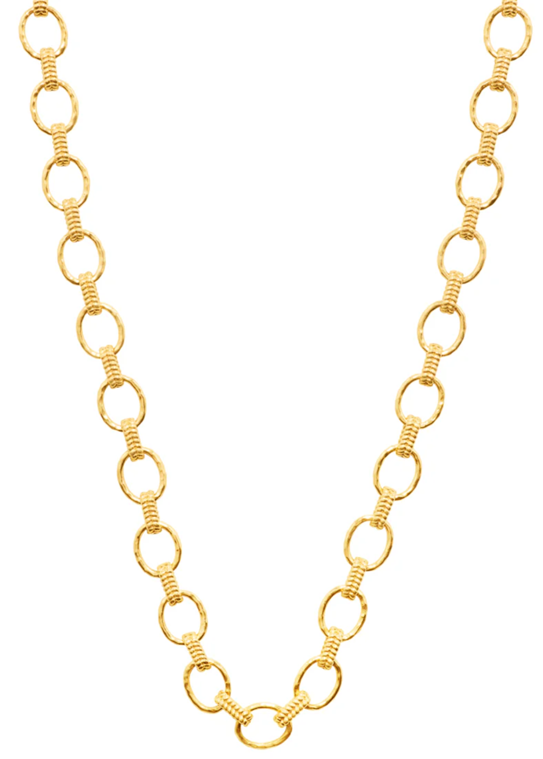 Cleopatra Sm Link Necklace Hammered Gold 16"+2 ZCN06/710