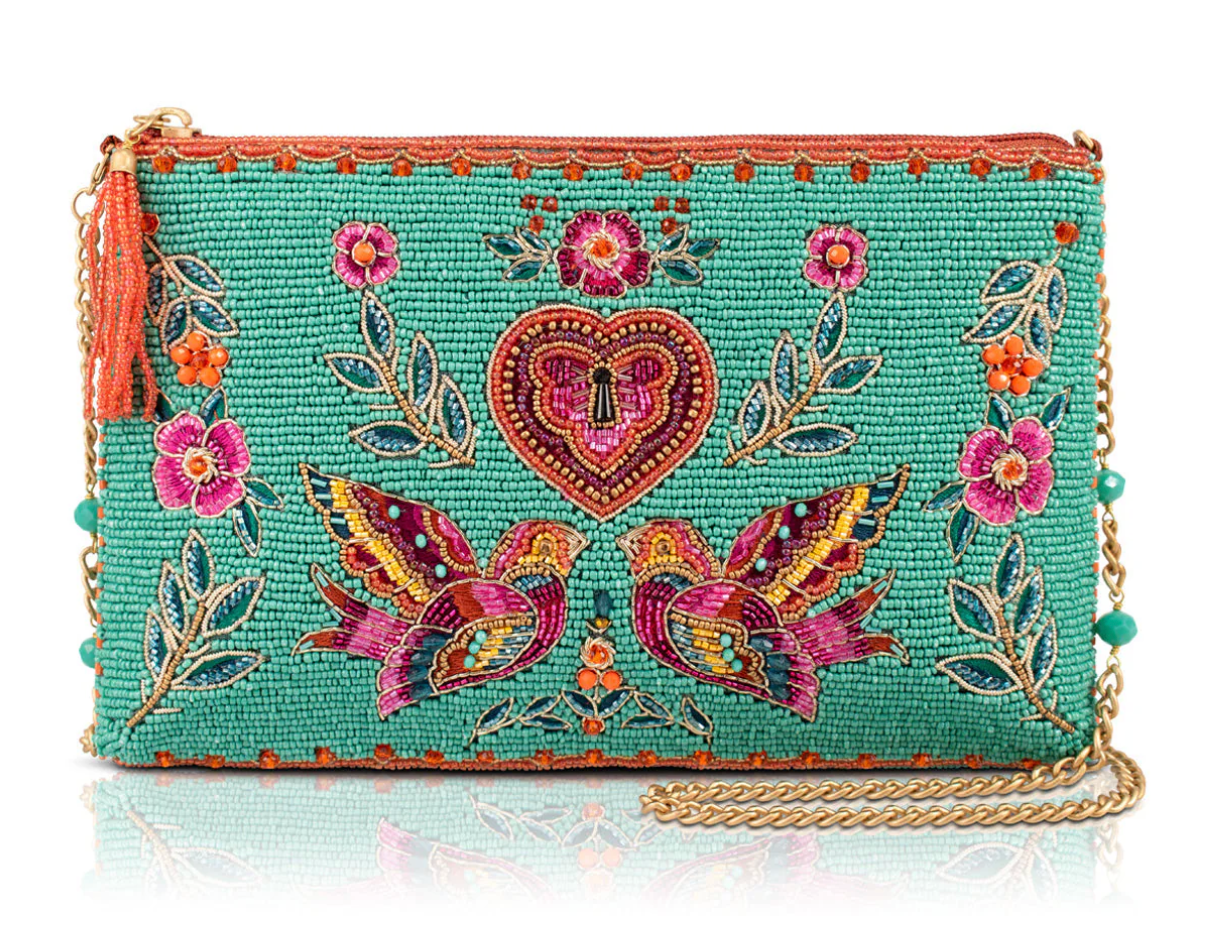 Two in Love Lovebirds & Heart Handbag