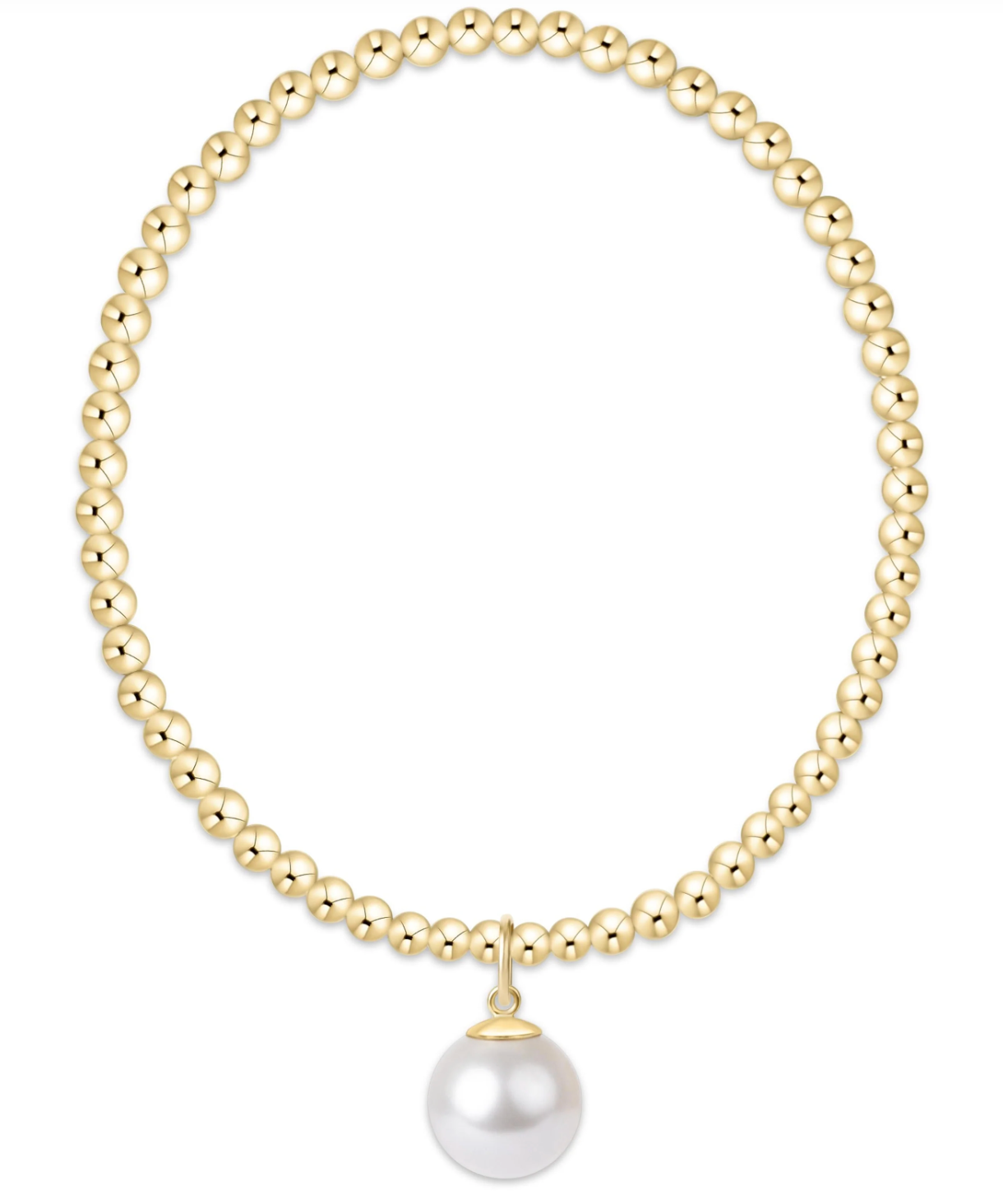 EXT Classic Gold 3mm w Classic Pearl 10mm Charm
