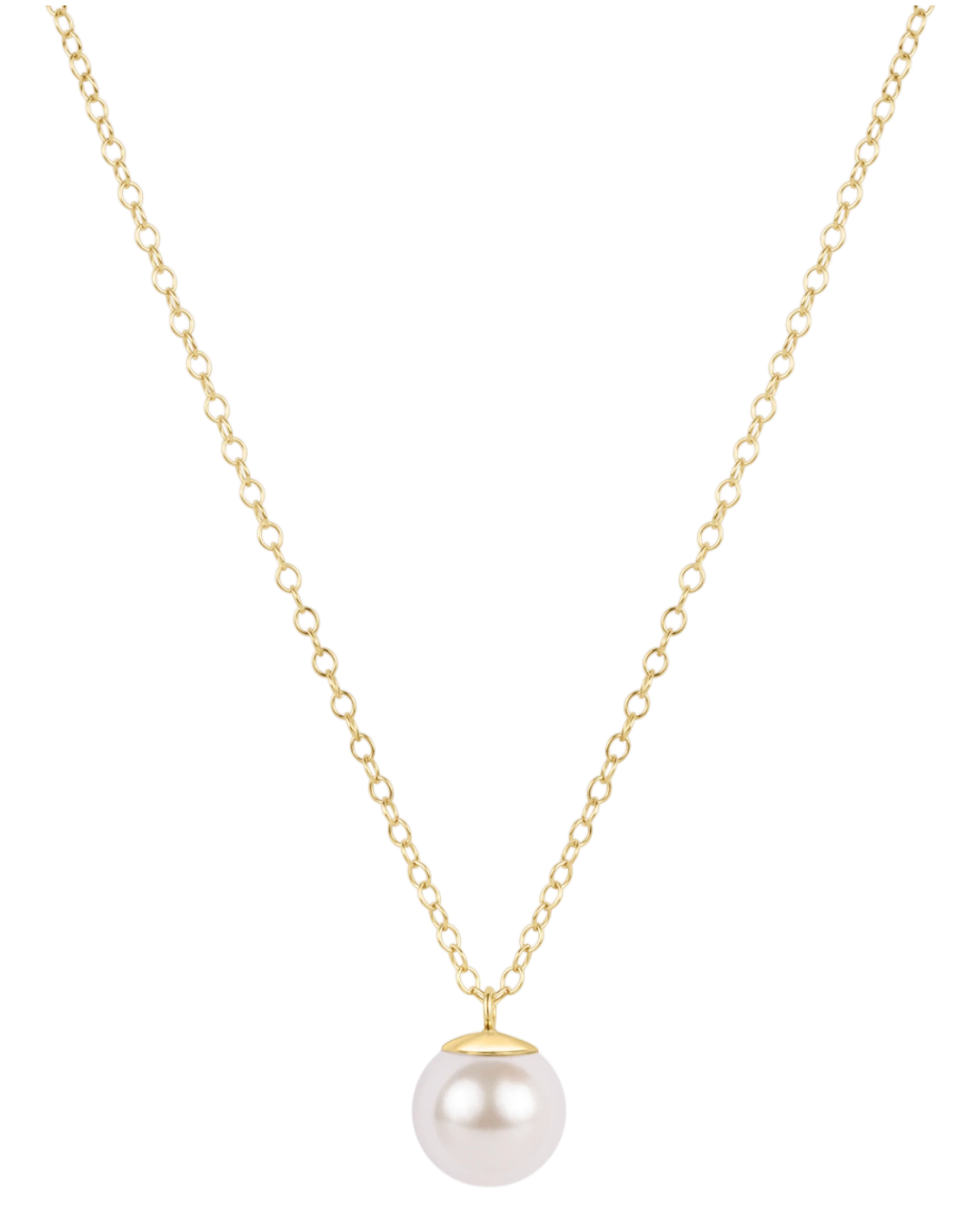 16in Gold Classic Pearl 8mm Charm