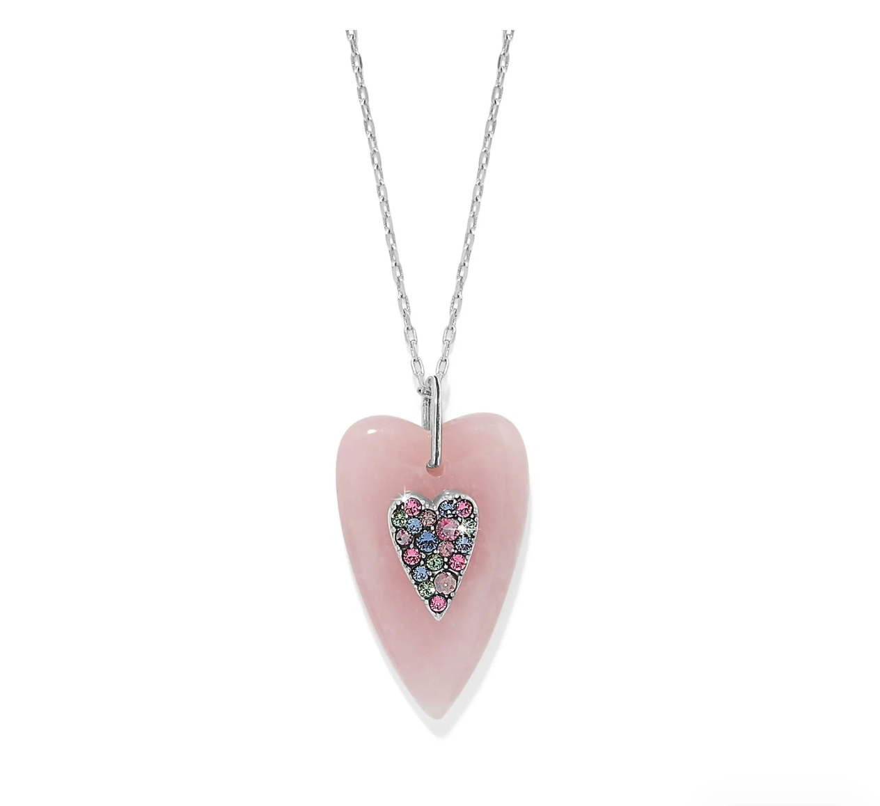 JM0201 Pink Quartz Heart Necklace