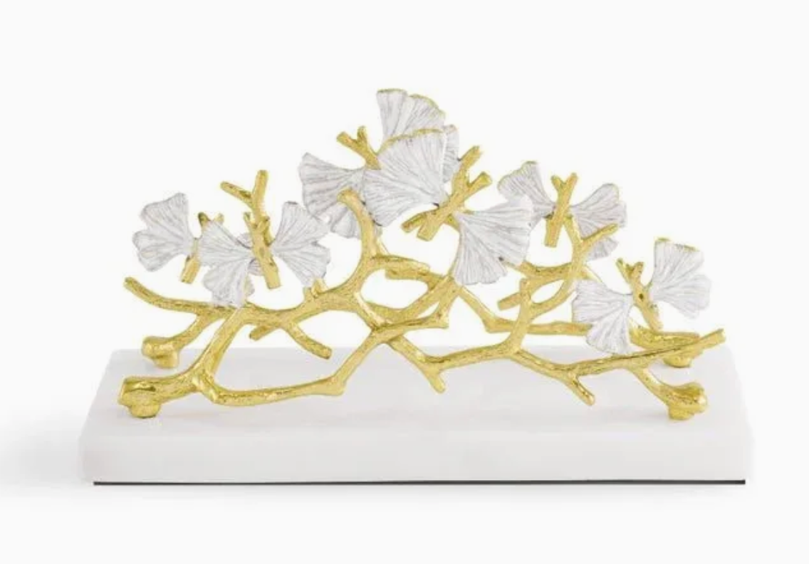Butterfly Ginkgo Gold Vertical Napkin Holder 174537