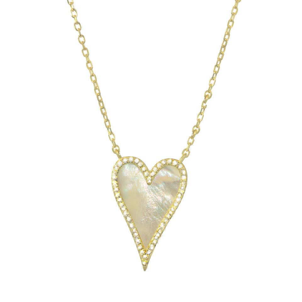 nbn126 Mother of Pearl Heart Necklace