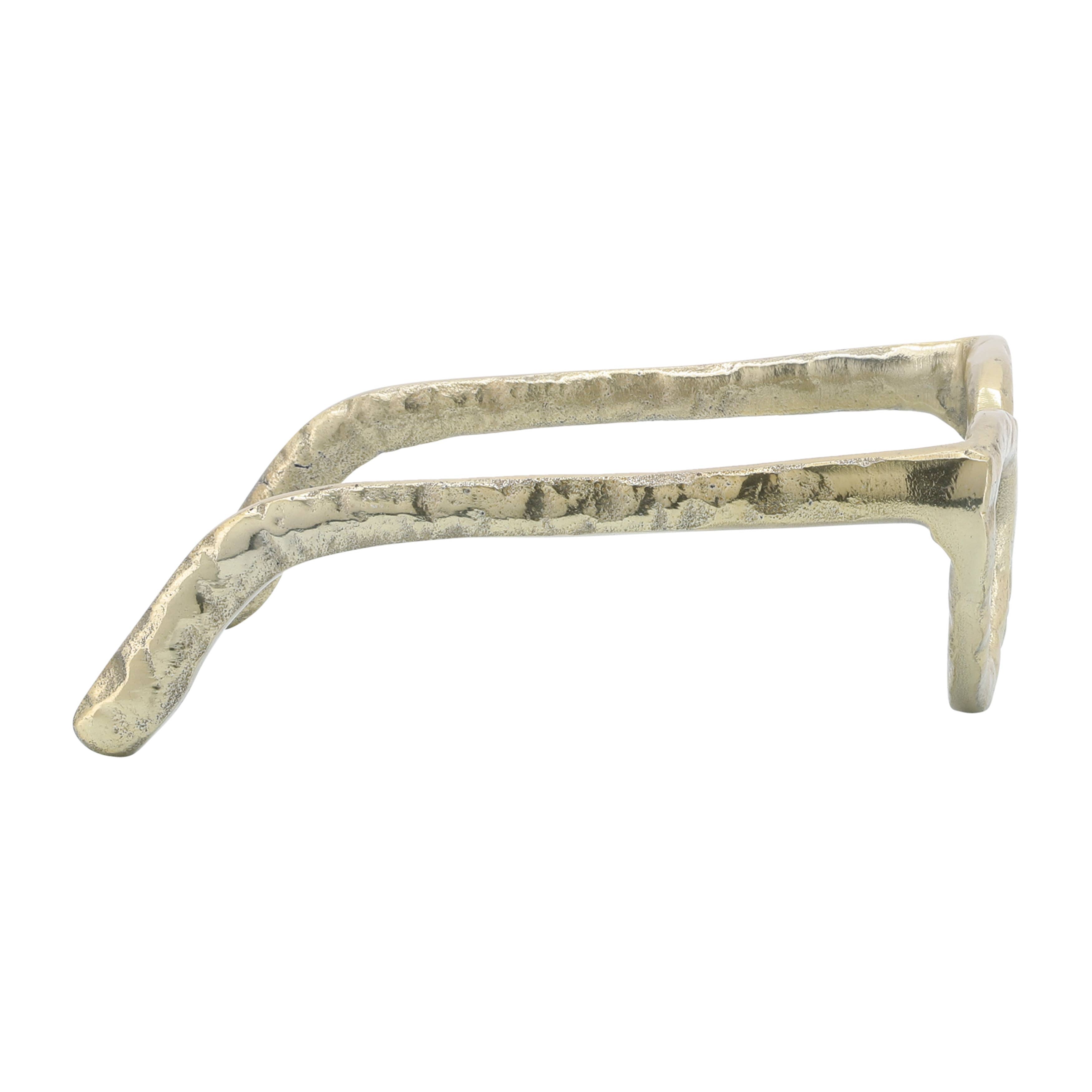 Gold Metal Cat Eye Glasses Sculpture