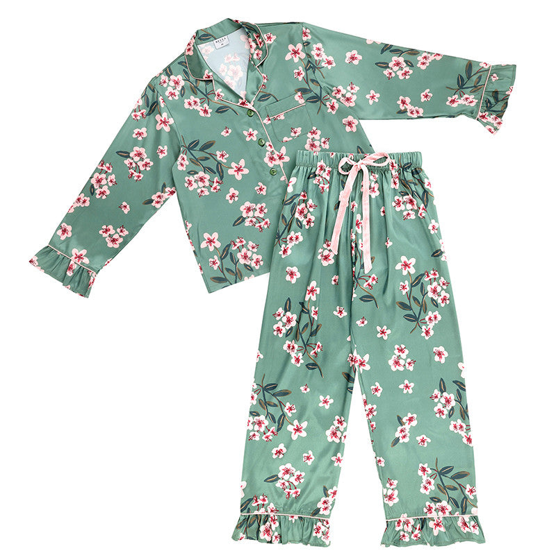 Ruffled Pj Set Cherry Blossoms