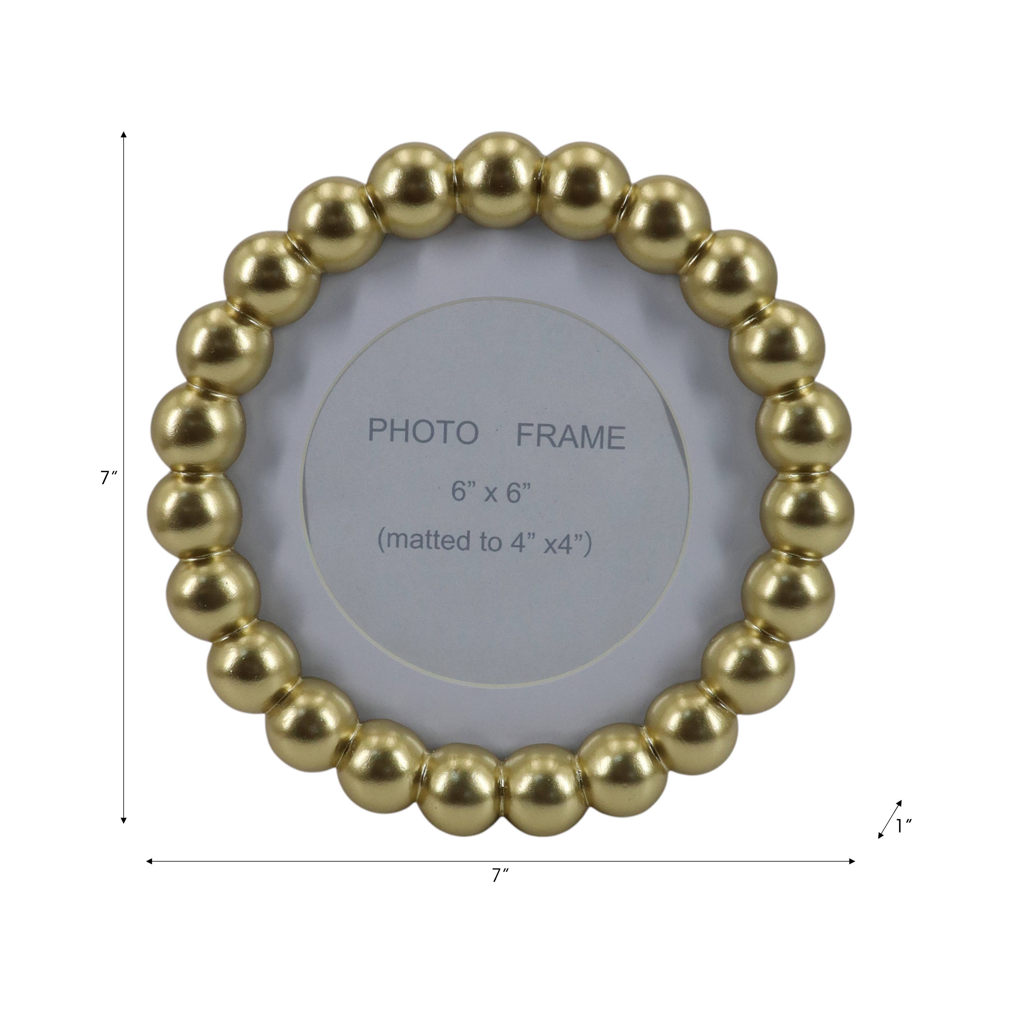 6x6 Round Gold Picture Frame