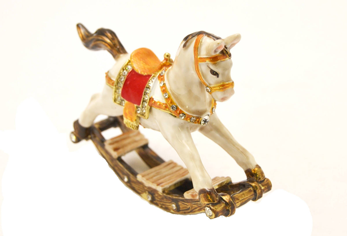 Rocking Horse Trinket Box with Austrian Crystals