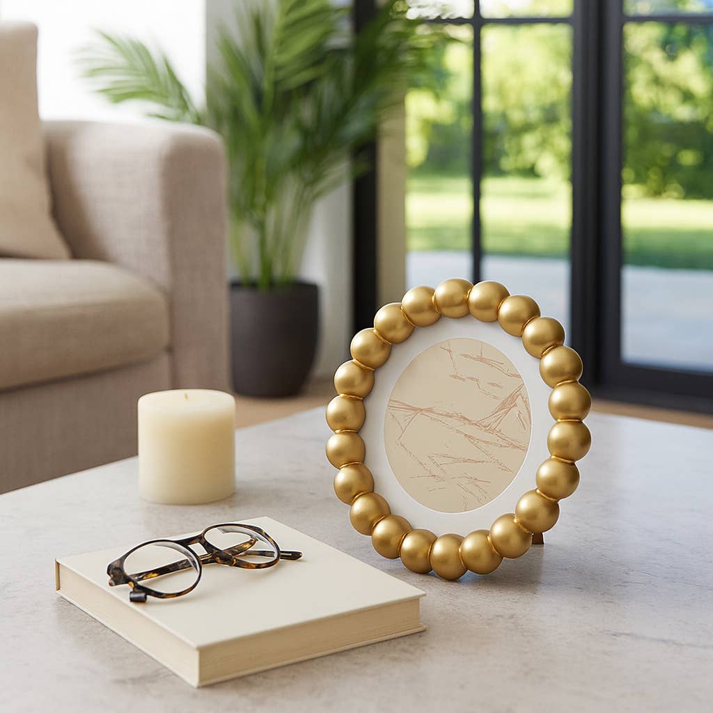 6x6 Round Gold Picture Frame