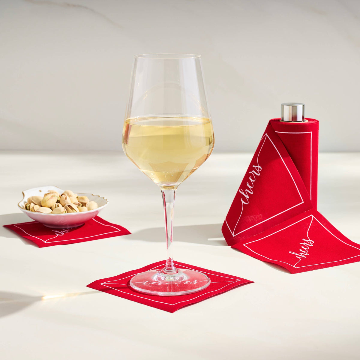 Silver Cocktail Napkin Stand
