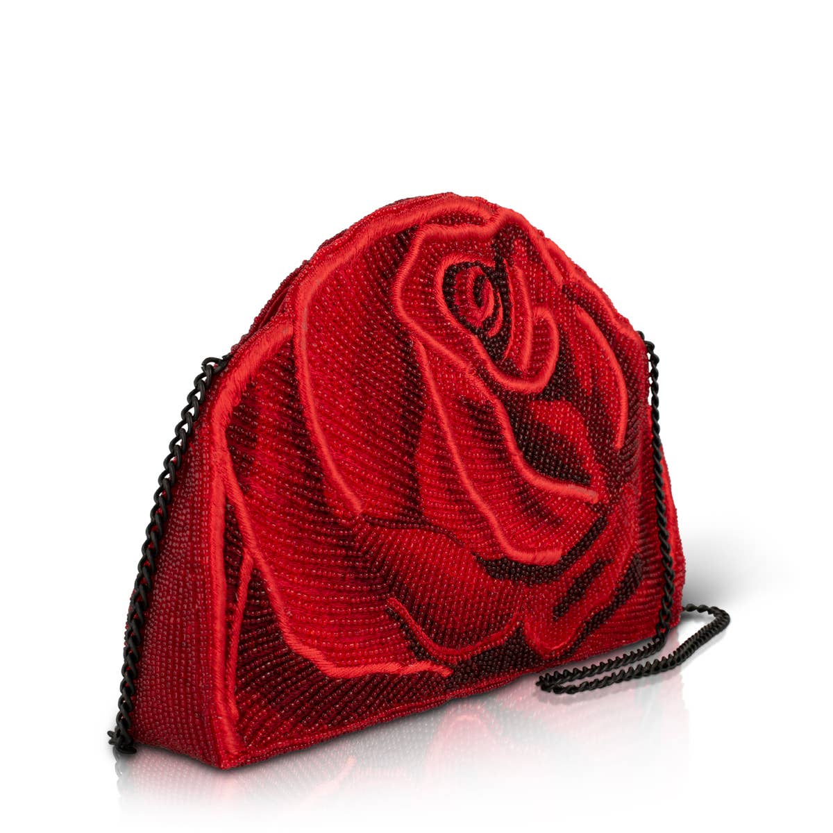 Petal Passion Beaded Rose Crossbody Bag