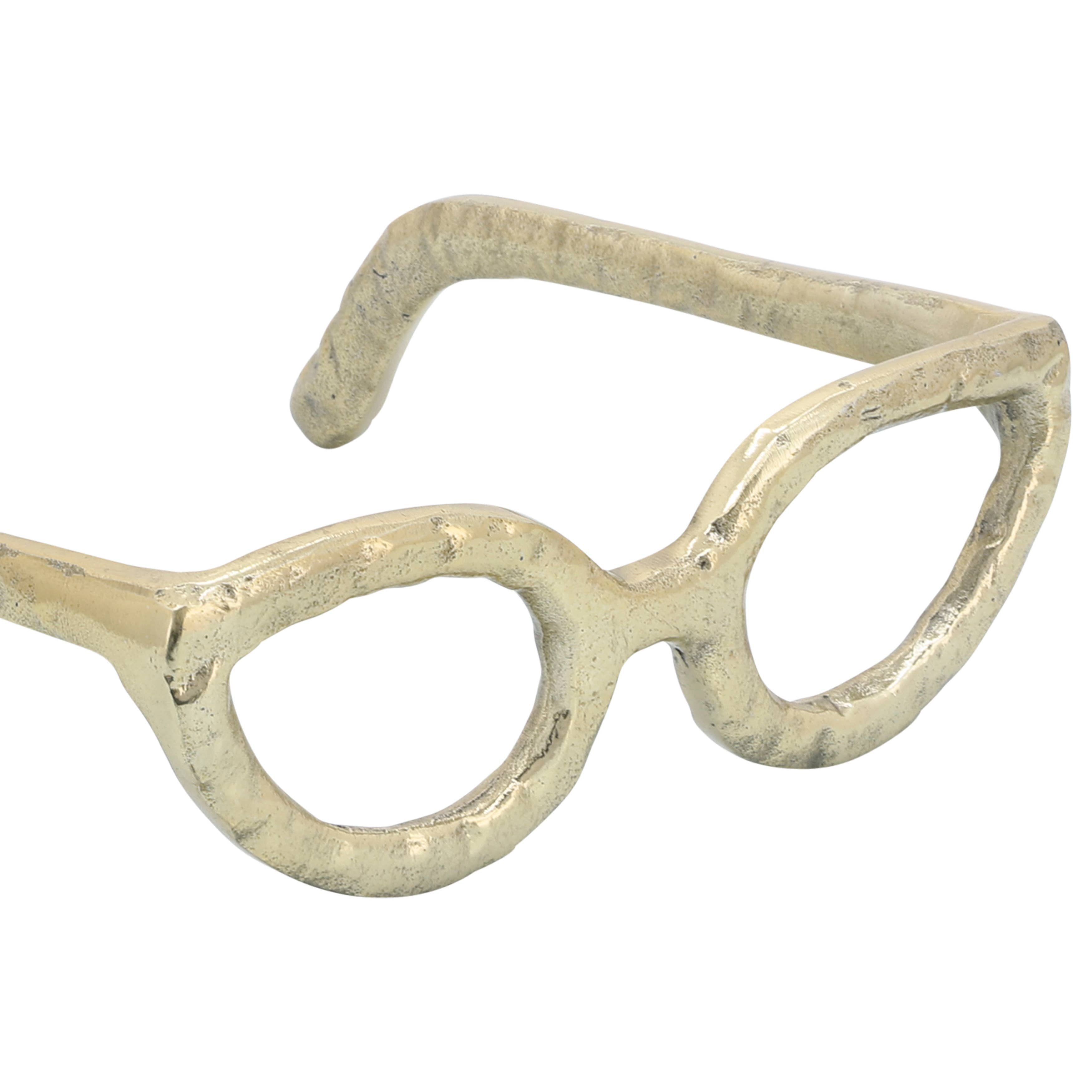 Gold Metal Cat Eye Glasses Sculpture