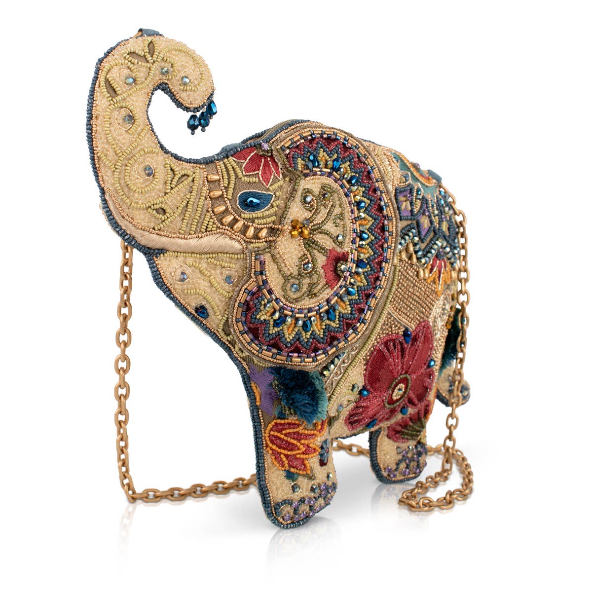 Boho Caravan Decorated Elephant Beaded Crossbody Handbag
