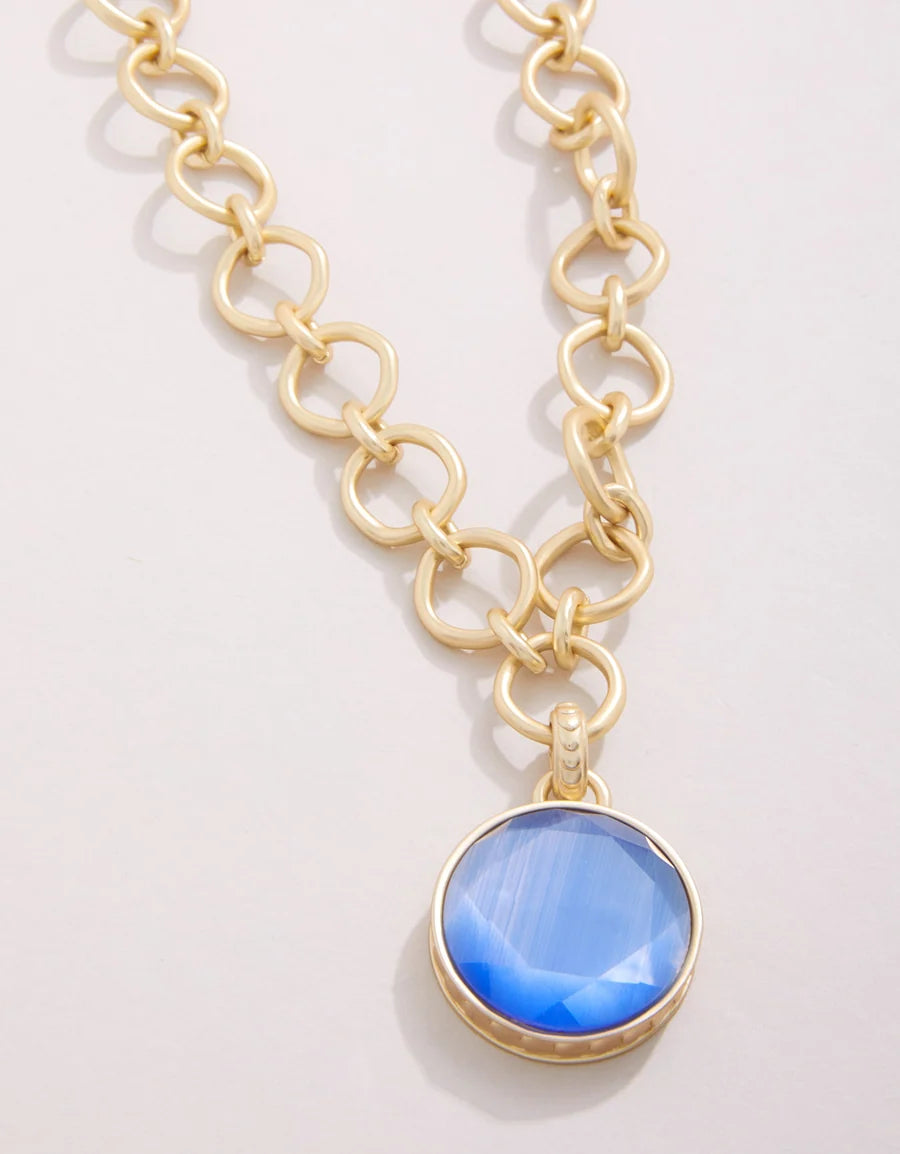 Naia Chunky Necklace Optic Blue