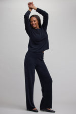 CCUL Jersey Roll Pullover/Wide Leg Pant set - Black